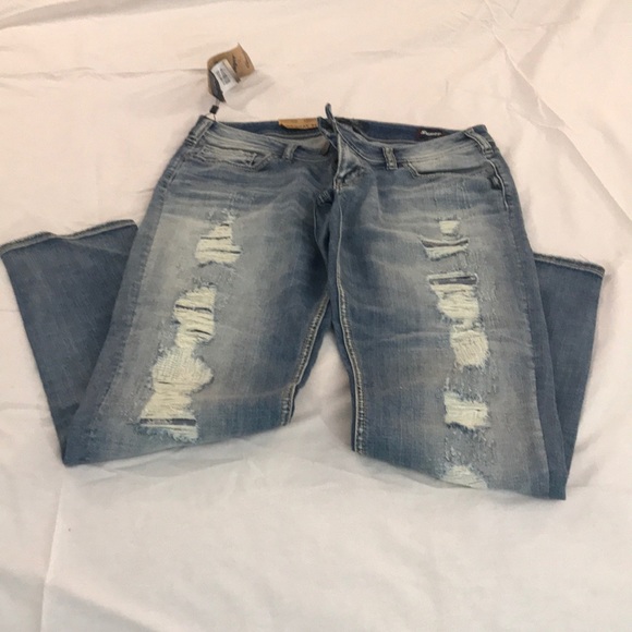 SILVER DISTRESSED TUESDAY JEANS - Picture 5 of 6